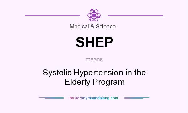 What does SHEP mean? It stands for Systolic Hypertension in the Elderly Program