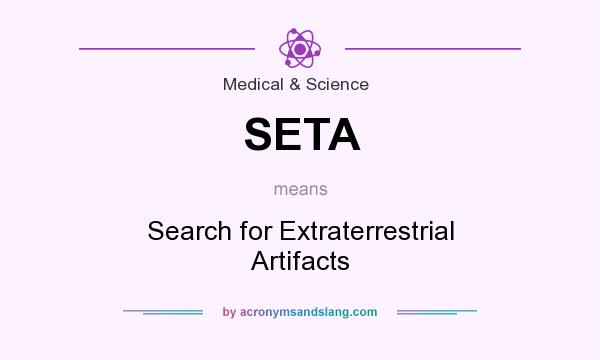 What does SETA mean? It stands for Search for Extraterrestrial Artifacts
