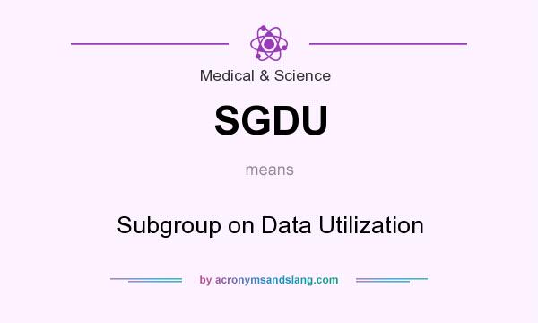 What does SGDU mean? It stands for Subgroup on Data Utilization
