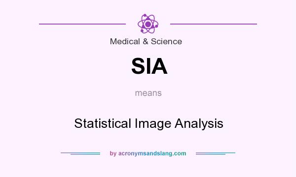 What does SIA mean? It stands for Statistical Image Analysis