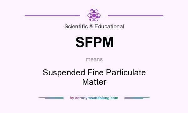 What does SFPM mean? It stands for Suspended Fine Particulate Matter
