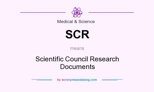 What does SCR mean? It stands for Scientific Council Research Documents