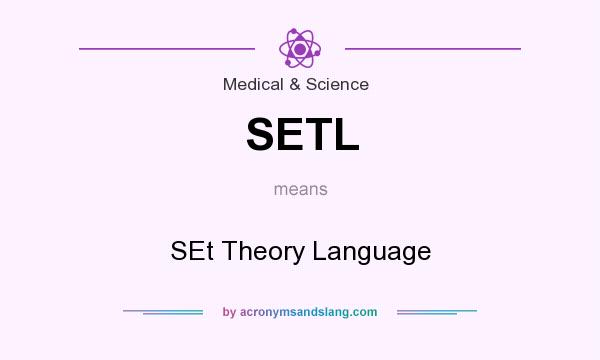What does SETL mean? It stands for SEt Theory Language