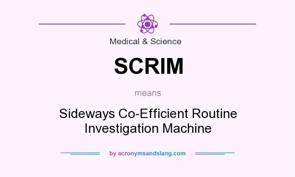 What does SCRIM mean? It stands for Sideways Co-Efficient Routine Investigation Machine