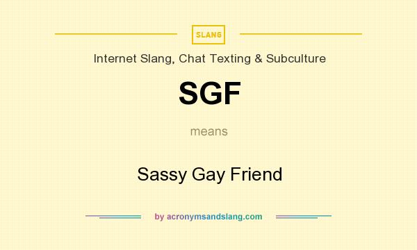 What does SGF mean? It stands for Sassy Gay Friend