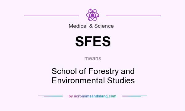 What does SFES mean? It stands for School of Forestry and Environmental Studies
