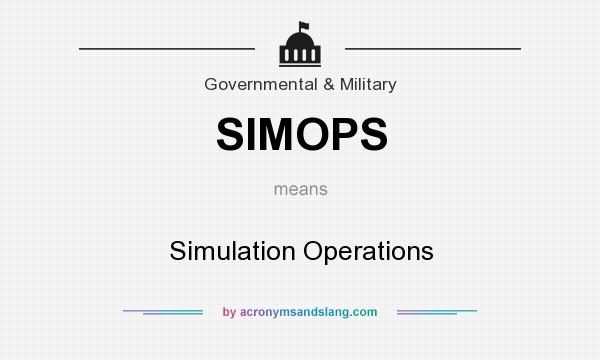 What does SIMOPS mean? It stands for Simulation Operations