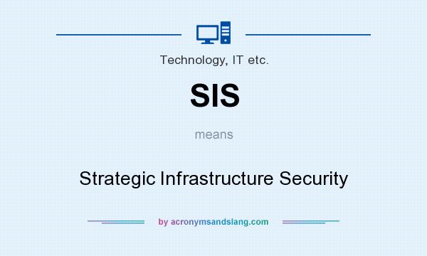 What does SIS mean? It stands for Strategic Infrastructure Security
