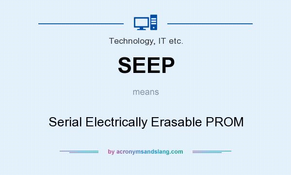 What does SEEP mean? It stands for Serial Electrically Erasable PROM