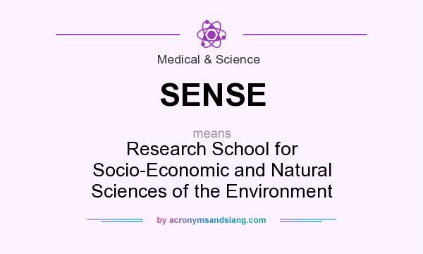 What does SENSE mean? It stands for Research School for Socio-Economic and Natural Sciences of the Environment