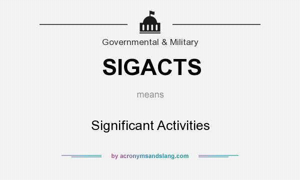 What does SIGACTS mean? It stands for Significant Activities