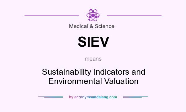 What does SIEV mean? It stands for Sustainability Indicators and Environmental Valuation