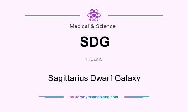 What does SDG mean? It stands for Sagittarius Dwarf Galaxy