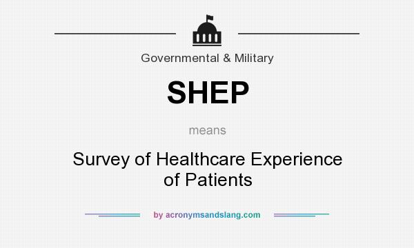 What does SHEP mean? It stands for Survey of Healthcare Experience of Patients