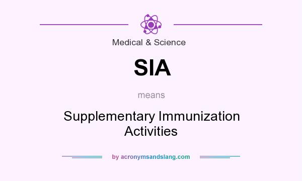 What does SIA mean? It stands for Supplementary Immunization Activities
