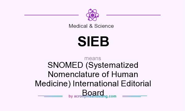 What does SIEB mean? It stands for SNOMED (Systematized Nomenclature of Human Medicine) International Editorial Board