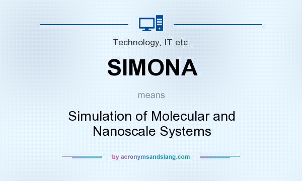 What does SIMONA mean? It stands for Simulation of Molecular and Nanoscale Systems