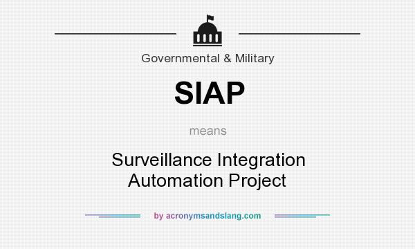 What does SIAP mean? It stands for Surveillance Integration Automation Project