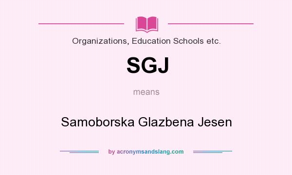 What does SGJ mean? It stands for Samoborska Glazbena Jesen
