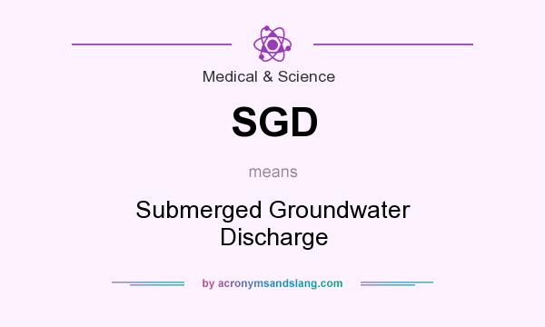 What does SGD mean? It stands for Submerged Groundwater Discharge