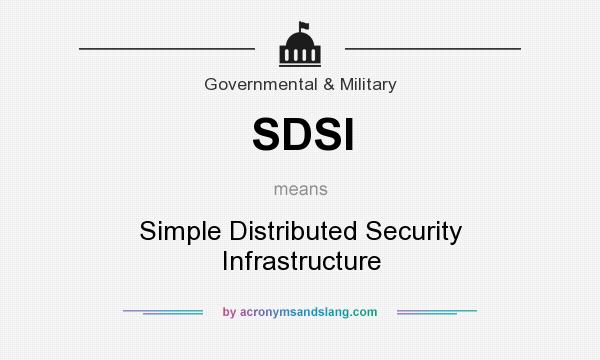 What does SDSI mean? It stands for Simple Distributed Security Infrastructure