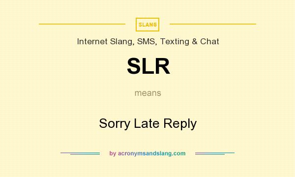 SLR - Sorry Late Reply in Internet Slang, SMS, Texting & Chat by