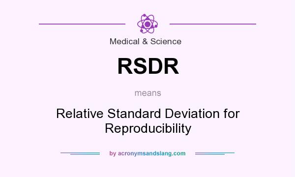 What does RSDR mean? It stands for Relative Standard Deviation for Reproducibility