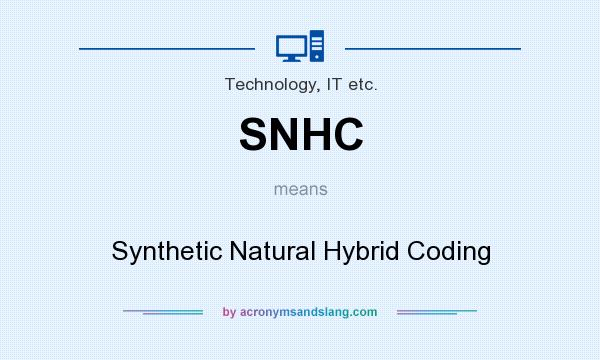 What does SNHC mean? It stands for Synthetic Natural Hybrid Coding