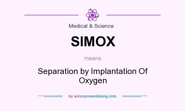 What does SIMOX mean? It stands for Separation by Implantation Of Oxygen