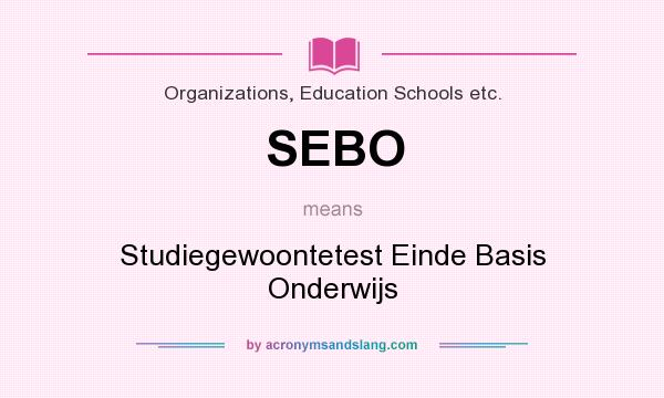 What does SEBO mean? It stands for Studiegewoontetest Einde Basis Onderwijs