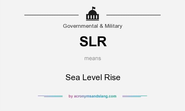 What does SLR mean? It stands for Sea Level Rise
