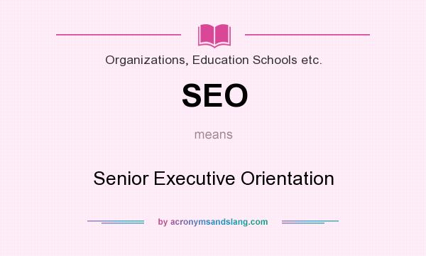 What does SEO mean? It stands for Senior Executive Orientation