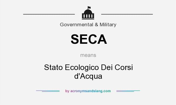 What does SECA mean? It stands for Stato Ecologico Dei Corsi d`Acqua
