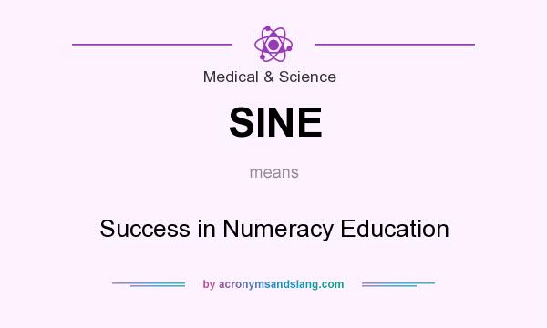 What does SINE mean? It stands for Success in Numeracy Education