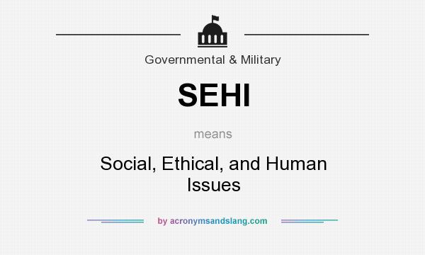 What does SEHI mean? It stands for Social, Ethical, and Human Issues