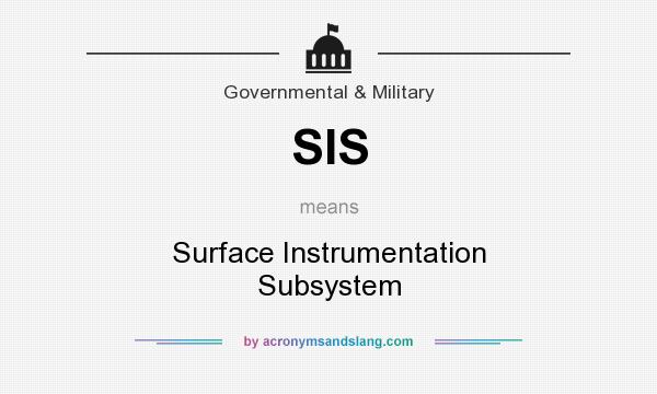 What does SIS mean? It stands for Surface Instrumentation Subsystem
