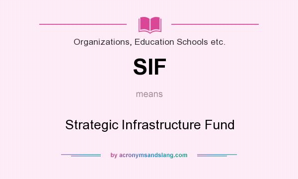 What does SIF mean? It stands for Strategic Infrastructure Fund