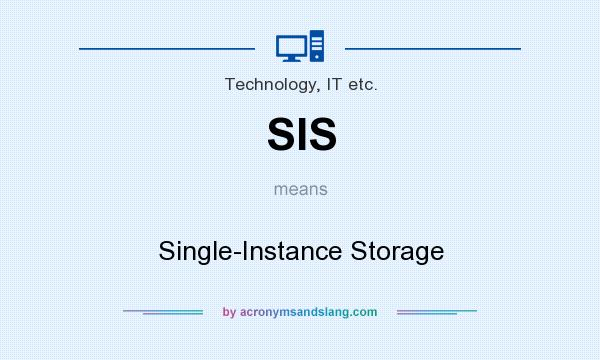 What does SIS mean? It stands for Single-Instance Storage
