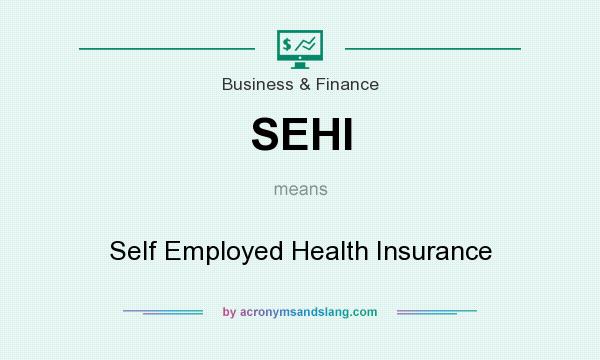 What does SEHI mean? It stands for Self Employed Health Insurance