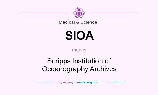 What does SIOA mean? It stands for Scripps Institution of Oceanography Archives