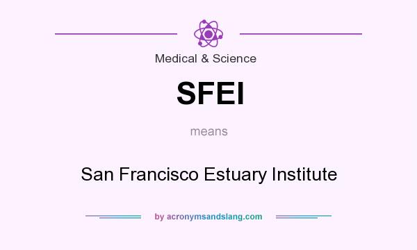 What does SFEI mean? It stands for San Francisco Estuary Institute