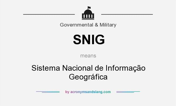 What does SNIG mean? It stands for Sistema Nacional de Informação Geográfica