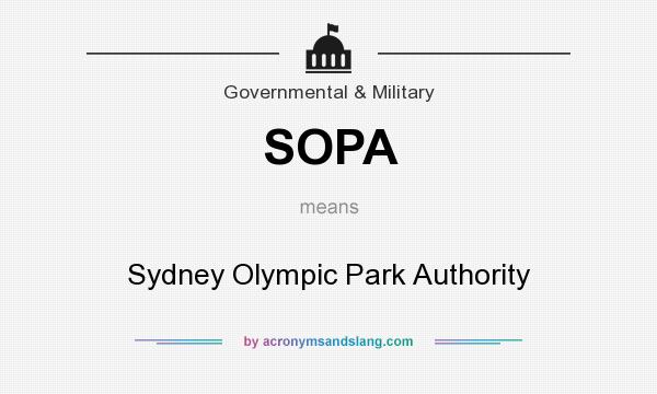 What does SOPA mean? It stands for Sydney Olympic Park Authority