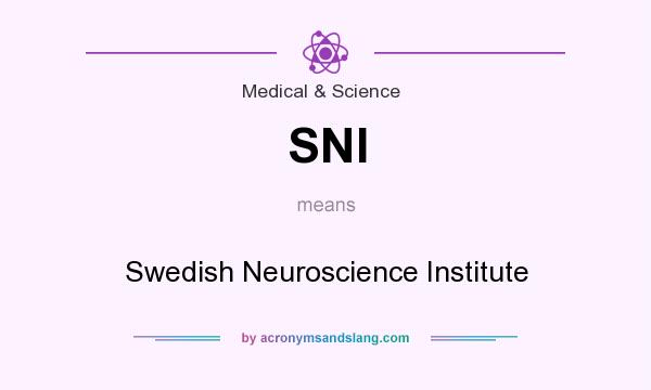 What does SNI mean? It stands for Swedish Neuroscience Institute