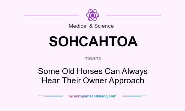 What does SOHCAHTOA mean? It stands for Some Old Horses Can Always Hear Their Owner Approach