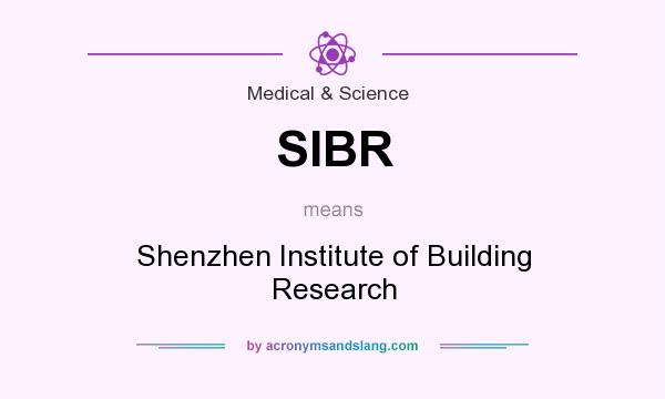 What does SIBR mean? It stands for Shenzhen Institute of Building Research