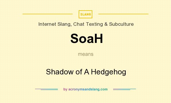 What does SoaH mean? It stands for Shadow of A Hedgehog