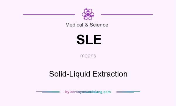 What does SLE mean? It stands for Solid-Liquid Extraction