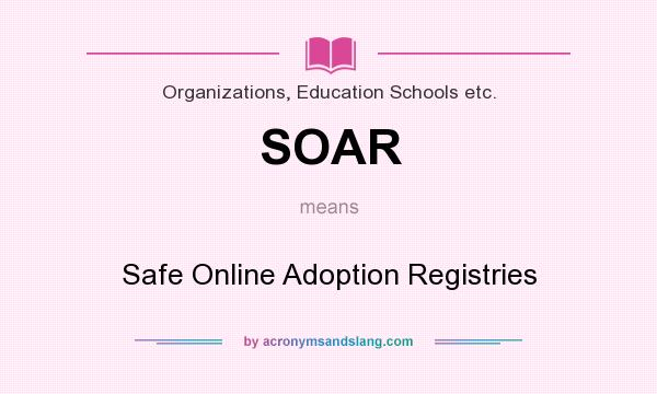 What does SOAR mean? It stands for Safe Online Adoption Registries