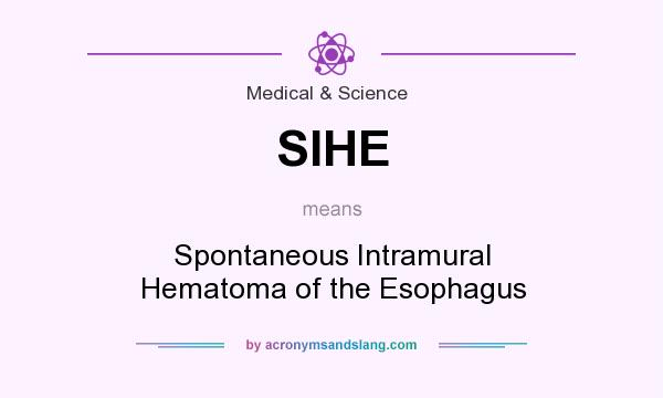 What does SIHE mean? It stands for Spontaneous Intramural Hematoma of the Esophagus